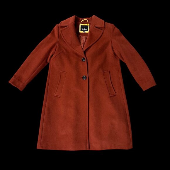 Sam Edelman Womens Trench Coat Size 6 Wool Blend Cinnamon Spice Fall Wardrobe - Picture 2 of 8